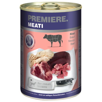 Meati Nassfutter Hund, Adult, Rind 6x400 g