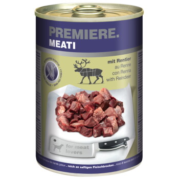 Meati Nassfutter Hund, Adult, Rentier 6x400 g