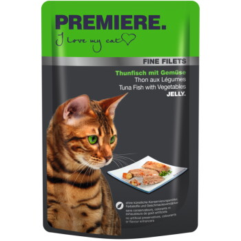 Fine Filets Nassfutter Katze Adult Jelly Thunfisch mit Gemüse 24x100 g