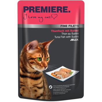 Fine Filets Nassfutter Katze Adult Jelly Thunfisch mit Surimi 24x100 g
