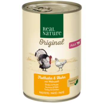 Original Nassfutter Katze, Adult, Truthahn und Huhn mit Walnussöl 6x400 g