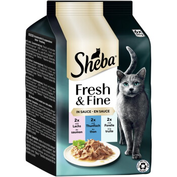 Fresh Fine Nassfutter Katze Adult Multipack in Sauce Lachs, Thunfisch und Forelle 36x50 g