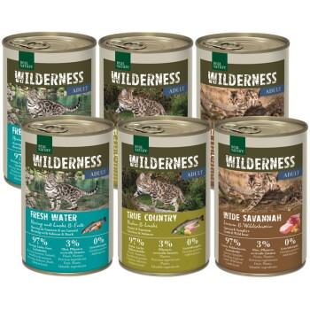 WILDERNESS Nassfutter Katze, Adult 6x400 g Mixpaket 1