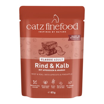 Nassfutter Katze CLASSIC Rind und Kalb 8x85 g