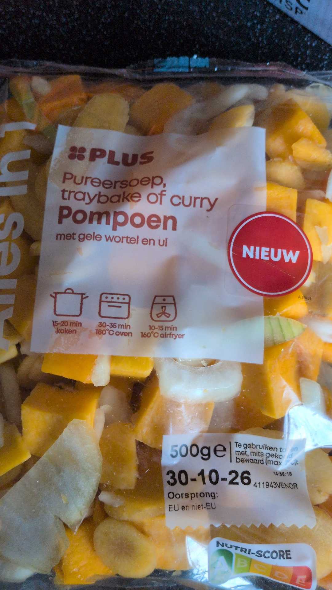 Traybake curry pompoen