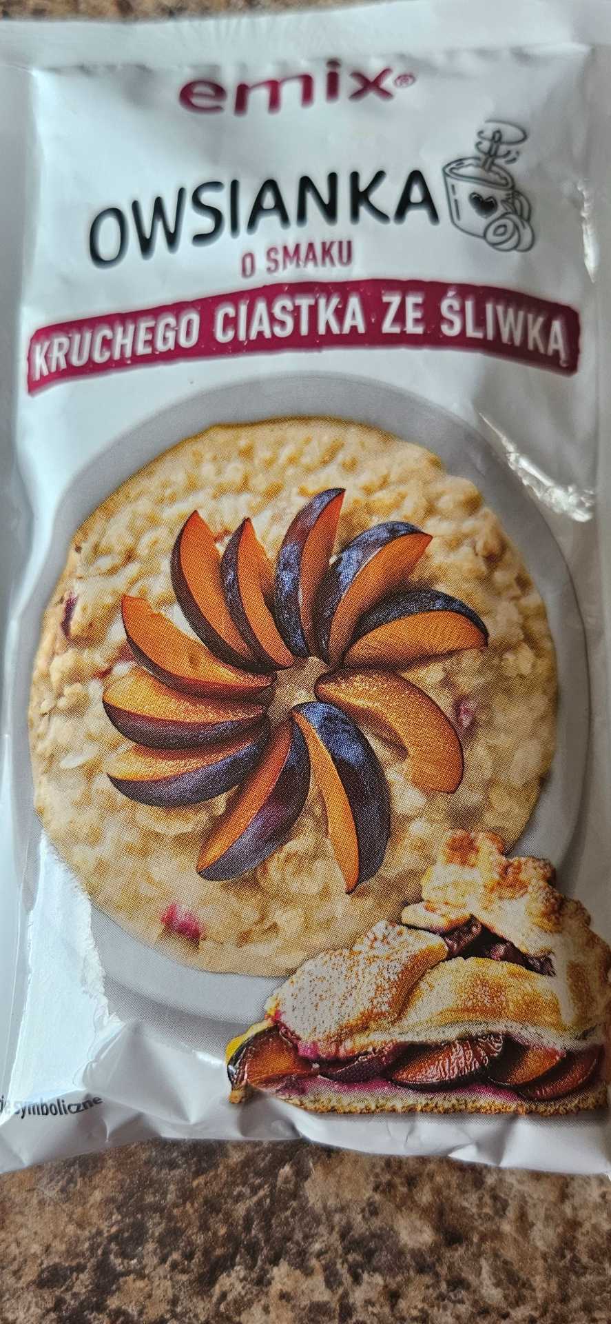 Owsianka kruche ciasto ze śliwką